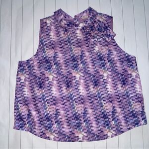 Soft Surroundings Adrie Top Orchid Multi Color 2X Button up